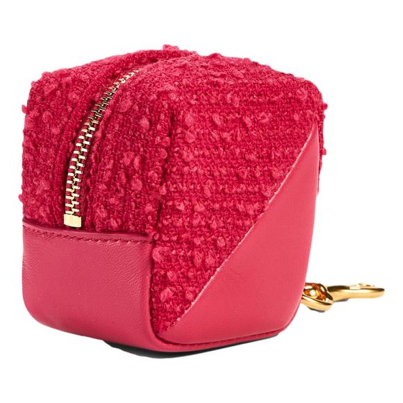 Saint Laurent Jamie YSL Keyring Cube Magenta Tweed - Picture 6 of 6